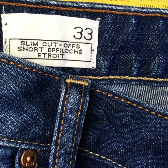 Gap 1969 Maddie Cut-Off Denim Shorts Waist 33" Inseam 3" Midrise - Picture 2 of 6